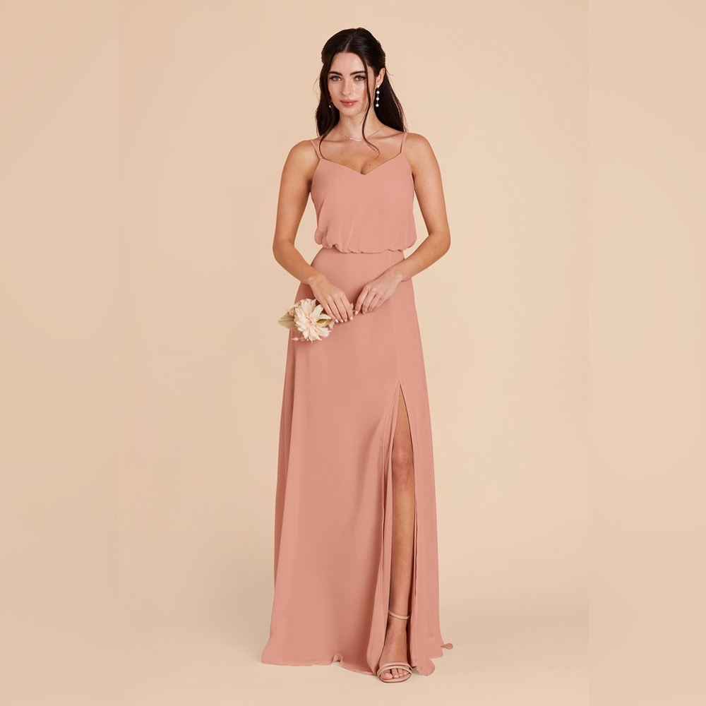 NWT Birds Grey Gwennie Chiffon Dusty Rose Maxi Dress,Large